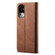OPPO Reno10 Global / Reno10 Pro Global Denim Texture Casual Style Horizontal Flip Leather Case - Brown