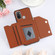 OPPO A53 Skin Feel PU + TPU + PC Back Cover Shockproof Case with Card Slots & Holder & Photo Frame - Brown