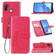 Oppo A53 2020 Four-leaf Clasp Embossed Buckle Mobile Phone Protection Leather Case with Lanyard & Card Slot & Wallet & Bracket Function - Magenta