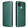 OPPO Realme C21Y Carbon Fiber Texture Horizontal Flip TPU + PC + PU Leather Case with Card Slot - Green