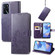 OPPO A16 Four-leaf Clasp Embossed Buckle Leather Phone Case - Purple