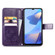 OPPO A16 Four-leaf Clasp Embossed Buckle Leather Phone Case - Purple
