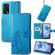 OPPO A16 Four-leaf Clasp Embossed Buckle Leather Phone Case - Blue
