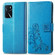 OPPO A16 Four-leaf Clasp Embossed Buckle Leather Phone Case - Blue
