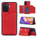 OPPO A94 Skin Feel PU + TPU + PC Back Cover Shockproof Case with Card Slots & Holder & Photo Frame - Red