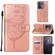 OPPO Reno8 Embossed Butterfly Flip Leather Phone Case - Rose Gold
