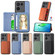 OPPO Reno 8 Pro Carbon Fiber Magnetic Card Bag Phone Case - Khaki