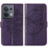 OPPO Reno8 Embossed Butterfly Flip Leather Phone Case - Dark Purple