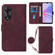OPPO A78 / A58 Crossbody 3D Embossed Flip Leather Phone Case - Wine Red