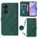 OPPO A78 / A58 Crossbody 3D Embossed Flip Leather Phone Case - Dark Green