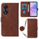 OPPO A78 / A58 Crossbody 3D Embossed Flip Leather Phone Case - Brown