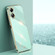 OPPO A17 XINLI Straight 6D Plating Gold Edge TPU Phone Case - Mint Green