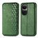OPPO Reno10 Global / 10 Pro Global Cubic Grid Pressed Magnetic Leather Phone Case - Green