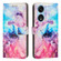 OPPO A1 Pro/Reno8 T 5G Global Painted Marble Pattern Leather Phone Case - Pink Purple