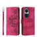 OPPO Reno10 Global / Reno10 Pro Global Skin-feel Flowers Embossed Wallet Leather Phone Case - Wine Red