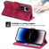 OPPO Reno10 Global / Reno10 Pro Global Skin-feel Flowers Embossed Wallet Leather Phone Case - Wine Red