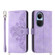 OPPO Reno10 Global / Reno10 Pro Global Skin-feel Flowers Embossed Wallet Leather Phone Case - Purple