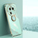 OPPO Find X6 Pro XINLI Straight Edge 6D Electroplate TPU Phone Case with Ring Holder - Mint Green