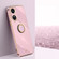 OPPO Reno8 T 4G XINLI Straight Edge 6D Electroplate TPU Phone Case with Ring Holder - Cherry Purple