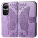 OPPO Reno10 / 10 Pro Global Butterfly Love Flower Embossed Leather Phone Case - Lilac