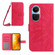 OPPO Reno10 Global / Reno10 Pro Global Skin Feel Sun Flower Embossed Flip Leather Phone Case with Lanyard - Rose Red