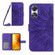 OPPO A78 4G Skin Feel Sun Flower Embossed Flip Leather Phone Case with Lanyard - Dark Purple