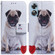 OPPO A17 Coloured Drawing Flip Leather Phone Case - Pug