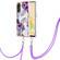 OPPO Reno8 T 4G Electroplating IMD TPU Phone Case with Lanyard - Purple Flower