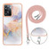 OPPO A57 4G/A77 5G Taiwan/K10 5G Global Electroplating IMD TPU Phone Case with Lanyard - White Marble