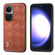 OPPO Reno 10 / 10 Pro Global ABEEL Weave Plaid PU Phone Case - Brown