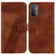 OPPO A74 5G/A93 5G/A54 5G 7-shaped Embossed Leather Phone Case - Brown