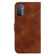 OPPO A74 5G/A93 5G/A54 5G 7-shaped Embossed Leather Phone Case - Brown