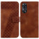 OPPO Reno8 T 4G 7-shaped Embossed Leather Phone Case - Brown