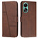 OPPO A58 4G Stitching Calf Texture Buckle Leather Phone Case - Brown