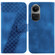 OPPO Reno10 5G Global/Reno10 Pro Global 7-shaped Embossed Leather Phone Case - Blue