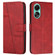 OPPO A58 4G Stitching Calf Texture Buckle Leather Phone Case - Red