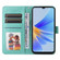 OPPO A17 Embossed Sunflower Leather Phone Case - Green