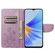 OPPO A17 Butterfly Flower Pattern Leather Phone Case - Light Purple OPPO A17 Butterfly Flower Pattern Leather Phone Case - Light Purple