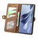 OPPO Reno10 / 10 Pro Global Geometric Zipper Wallet Side Buckle Leather Phone Case - Brown