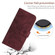 OPPO A58 5G/A78 5G HT04 Skin Feel Sun Flower Embossed Flip Leather Phone Case with Lanyard - Wine Red