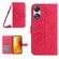 OPPO A58 5G/A78 5G HT04 Skin Feel Sun Flower Embossed Flip Leather Phone Case with Lanyard - Rose Red