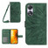 OPPO A58 5G/A78 5G HT04 Skin Feel Sun Flower Embossed Flip Leather Phone Case with Lanyard - Green