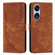 OPPO A1 5G/A98/F23 5G Skin Feel Stripe Pattern Leather Phone Case with Lanyard - Brown