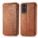 ZTE Axon 30 5G Cubic Grid Pressed Horizontal Flip Magnetic PU Leather Case with Holder & Card Slots & Wallet - Brown