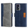 ZTE Axon 30 Pro Contrast Color Side Buckle Leather Phone Case - Blue + Grey