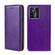 ZTE Blabe V30 Grid Texture Magnetic Flip Leather Phone Case - Purple