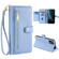 ZTE Blabe V30 Sheep Texture Cross-body Zipper Wallet Leather Phone Case - Blue