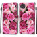 ZTE Blade 20 Smart Voltage Coloured Drawing Magnetic Clasp Horizontal Flip PU Leather Case with Holder & Card Slots - C17 Green Leaf Pink Rose