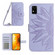 ZTE Blade A31 Skin Feel Sun Flower Pattern Flip Leather Phone Case with Lanyard - Purple