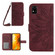 ZTE Blade A31 Skin Feel Sun Flower Pattern Flip Leather Phone Case with Lanyard - Wine Red